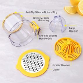 img 2 attached to 🍋 Drizom Citrus Lemon Orange Juicer Manual Hand Squeezer – Fruit Juicer Lime Press with Measuring Cup, Grater & Egg Separator – Non-Slip Handle – 20OZ Capacity