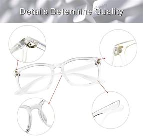 img 2 attached to 👓 RONSOU Blue Light Blocking Eyeglasses for Women and Men: Square Computer, Reading, Gaming Glasses Frame