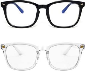 img 4 attached to 👓 RONSOU Blue Light Blocking Eyeglasses for Women and Men: Square Computer, Reading, Gaming Glasses Frame