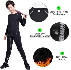 img 2 attached to Witkey Underwear Athletic Compression Leggings: Stylish and Supportive Boys' Clothing for Active Lifestyles