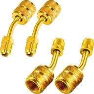 🔌 r410a charging vacuum port adapter brass converter: 5/16 inch sae female to 1/4 inch sae male flare (4 packs) logo