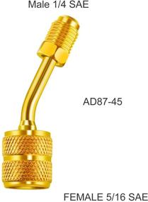 img 1 attached to 🔌 R410a Charging Vacuum Port Adapter Brass Converter: 5/16 Inch SAE Female to 1/4 Inch SAE Male Flare (4 Packs)