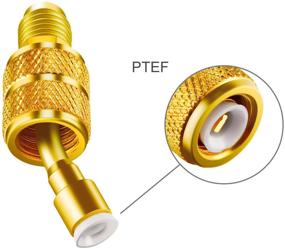 img 2 attached to 🔌 R410a Charging Vacuum Port Adapter Brass Converter: 5/16 Inch SAE Female to 1/4 Inch SAE Male Flare (4 Packs)