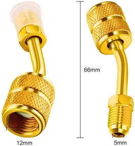 img 3 attached to 🔌 R410a Charging Vacuum Port Adapter Brass Converter: 5/16 Inch SAE Female to 1/4 Inch SAE Male Flare (4 Packs)