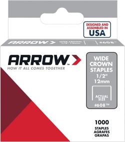 img 1 attached to 🔨 Arrow Fastener 608: Heavy Duty 1/2-Inch Staples, 1000-Pack - Wide Crown Swingline Style for Ultimate Efficiency