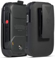 📱 nakedcellphone holster: rotating/ratchet belt clip flip phone holder case for kyocera duraxv extreme and duraxe epic [with kickstand] - verizon e4810, at&t firstnet e4830 - black logo