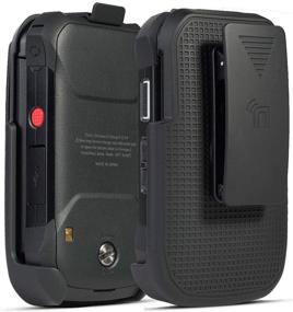 img 4 attached to 📱 Nakedcellphone Holster: Rotating/Ratchet Belt Clip Flip Phone Holder Case for Kyocera DuraXV Extreme and DuraXE Epic [with Kickstand] - Verizon E4810, AT&T FirstNet E4830 - Black