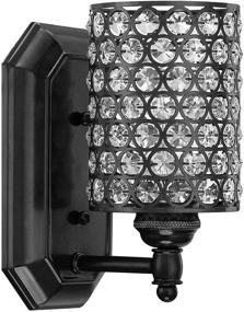 img 4 attached to 💡 Doraimi 1 Light Crystal Wall Sconce: Modern Black Finish with Opal Shade - Ideal for Bathrooms and Bedrooms