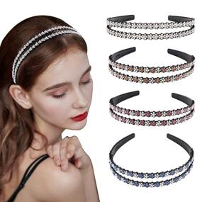 img 4 attached to Rhinestone Headband Crystal Headbands Accessories