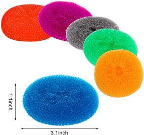 img 3 attached to 🌈 30 Pieces of Non-Scratch Plastic Dish Scrubbers in Assorted Rainbow Colors