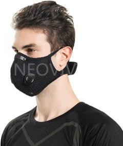 img 1 attached to 🏃 Neovivi Reusable Carbon Activated Anti-Fog Sports Face Cover with Filters - Black Cloth Cover for Women and Men