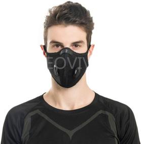 img 3 attached to 🏃 Neovivi Reusable Carbon Activated Anti-Fog Sports Face Cover with Filters - Black Cloth Cover for Women and Men