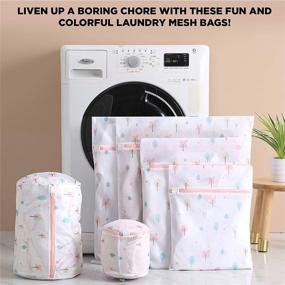 img 3 attached to 🌸 WestonBasics 6-Pack Delicate Mesh Laundry Bags with Cute Prints - Travel Storage Organizer, Ideal for Clothes, Bras, Underwear, Socks, Lingerie - PINK FLORAL Design