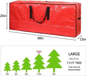 img 1 attached to 🎄 Водонепроницаемая сумка для хранения елки - Подходит для разобранных праздничных елок высотой 7,5 фута - Прочные ручки, двойная молния - Защищает от пыли, влаги и насекомых (красная)