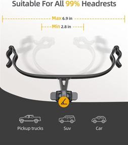 img 2 attached to 🚗 Stable Car Headrest Mount: LISEN Tablet Holder for Back Seat with 3X Stability, Compatible with 4.7-12.9" Cellphones & Tablets, Adjustable Headrest Stand & Cradle for Headrest Posts Width 2.8in-6.9in (70mm-175mm), in Black