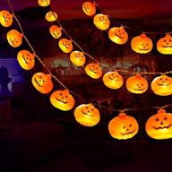 🎃 halloween decorations 19.7ft 40 led pumpkin string lights: spooky battery operated indoor/outdoor halloween decor clearance sale! logo