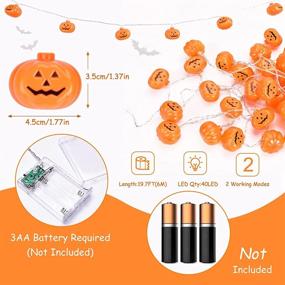 img 1 attached to 🎃 Halloween Decorations 19.7Ft 40 LED Pumpkin String Lights: Spooky Battery Operated Indoor/Outdoor Halloween Decor Clearance Sale!