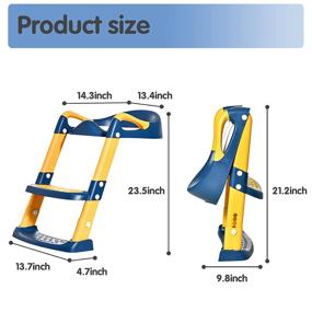 img 1 attached to 🚽 Potty Training Toilet Seat with Ladder - Adjustable Foldable Chair for Toddlers - Non-Slip Step & Comfortable Cushion - Safe & Easy Potty Training - Blue-Yellow