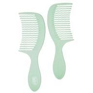 🌿 wet brush go green tea tree oil infused treatment comb – wide tooth hair detangler for tangle-free hair – wavetooth design, no split ends – 100% plant-based plastic logo