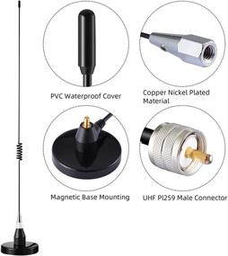 img 3 attached to 📻 Магнитная автомобильная антенна для мобильной радиостанции VHF UHF с двумя диапазонами и 10-футовым кабелем RG58 для Ham Radio и двухсторонней радиостанции в транспортном средстве грузовике SUV