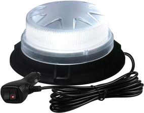 img 4 attached to Primelux Automotive Emergency Strobe Lights For Vehicles - White Rooftop Strobe Beacon Lights For Trucks And Cars Strobe Mini Light Bar 24 High Intensity LEDs 8 Flash Modes Strong Magnetic Mount