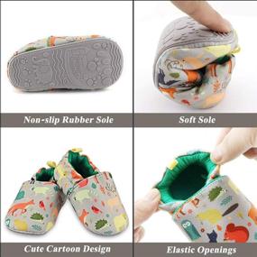 img 3 attached to 👟 Non Skid Rubber Sole Baby Walking Shoes Cartoon Infant Sneaker Toddler House Shoes for Baby Girls - Baby Boys Girls Slippers (6-24 Months)