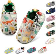 👟 non skid rubber sole baby walking shoes cartoon infant sneaker toddler house shoes for baby girls - baby boys girls slippers (6-24 months) logo