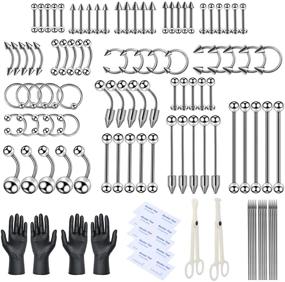 img 4 attached to 💎 Professional 114 PCS Stainless Steel Body Piercing Kit with Needles & Clamps - For Belly Button, Lip, Tongue, Nose, Septum, Ear Cartilage Piercings