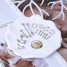 img 2 attached to 💎 Professional 114 PCS Stainless Steel Body Piercing Kit with Needles & Clamps - For Belly Button, Lip, Tongue, Nose, Septum, Ear Cartilage Piercings