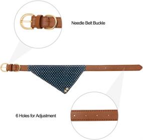 img 1 attached to 🐶 Stylish and Adjustable EXPAWLORER Bow Tie Dog Collar with Bell - 2 Pack Classic Plaid Collars for Puppy Cats, Includes Bowtie Bandana!