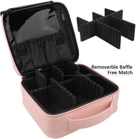 img 3 attached to 💄 Relavel Pink Makeup Case: Travel-friendly Organizer for Women with Adjustable Dividers and Brush Storage