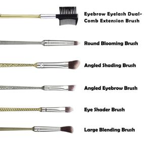 img 2 attached to 💫 6-Piece Wizard Wand Brush Kit for Women and Girls - Metal Cosmetic Makeup Brushes Set