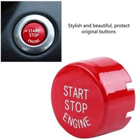 img 1 attached to Car Engine Start Stop Switch Button Cover For G F Chassis F20 F21 F22 F23 F30 F31 F32 F33 F10 F11 G30 F12 F13 F01 F02(Red)