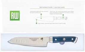 img 1 attached to 🔪 Нож Santoku Sensei 12,4 дюйма - Превосходный японский нож с бритвенно-острой кромкой, сталь по-высокому углероду, 67 слоёная голубая дамасская сталь - идеален для аккуратного нарезания овощей и мяса - эргономичная рукоятка - идеален для ресторанов.