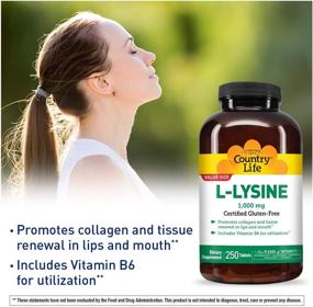 img 1 attached to 🌾 Country Life L-Lysine 1000mg with B-6 - 250 Count