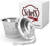 ☕ multi cup loose leaf tea infuser – schefs tea accessories: strainer, ball, steeper, diffuser, tumbler and filter basket logo