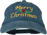 🎅 merry christmas mistletoe embroidered washed dyed cap by e4hats.com logo