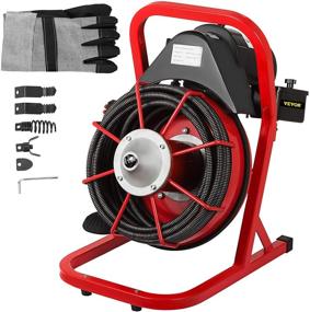 img 4 attached to 🪠 Mophorn 50-FT x 3/8-Inch Drain Cleaner Machine for 1-Inch (25mm) to 4-Inch (100mm) Pipes - 250W Portable Electric Drain Auger with Cutters, Glove - Ideal Sewer Snake Cleaner Tool for Drain Cleaning
