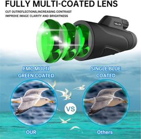 img 3 attached to VILUX 12x42 High Power Monocular Telescope for Adults and Kids - BAK4 Prism FMC HD Monocular with Low Light Vision for Bird Watching, Hunting, Wildlife, and Scenery