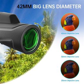 img 1 attached to VILUX 12x42 High Power Monocular Telescope for Adults and Kids - BAK4 Prism FMC HD Monocular with Low Light Vision for Bird Watching, Hunting, Wildlife, and Scenery