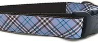 adjustable nylon plaid dog collar by caninedesign - 1-inch wide, pink and blue - suitable for medium and large breeds logo