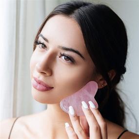 img 3 attached to 🌹 Gua Sha Rose Quartz Massage Tool for Facial and Body Skin Scraping - Acupressure Scraper and Facial Massage Tools