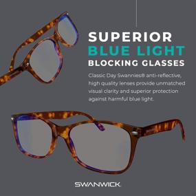 img 2 attached to 👓 Swanwick: Classic Day Swannies - Premium Blue Light Blocking Glasses for Gaming PC, Laptop, and Smartphone - Regular - Virtually Clear Lens for Effective Digital Eye Strain Protection