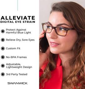 img 1 attached to 👓 Swanwick: Classic Day Swannies - Premium Blue Light Blocking Glasses for Gaming PC, Laptop, and Smartphone - Regular - Virtually Clear Lens for Effective Digital Eye Strain Protection