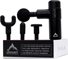 img 4 attached to Monument RCVR Compact Massage Gun - Portable Mini Percussion Massager for Athletes - Deep Tissue Recovery & Muscle Soreness Relief - Ultra-Quiet Brushless Motor - Ideal for Injury Recovery