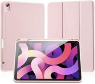 📱 lovrug pink ipad air 4 case 10.9inch 2020/ipad air 4th generation case with pencil holder - full body protection + apple pencil 2 charging + auto sleep/wake - soft tpu smart back cover logo