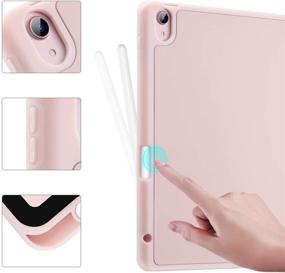 img 1 attached to 📱 LovRug Pink iPad Air 4 Case 10.9Inch 2020/iPad Air 4th Generation Case with Pencil Holder - Full Body Protection + Apple Pencil 2 Charging + Auto Sleep/Wake - Soft TPU Smart Back Cover