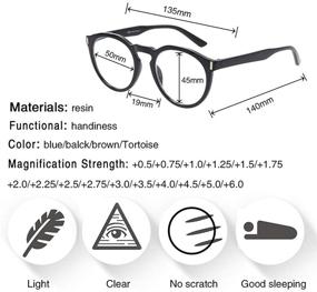 img 3 attached to Fashionable Large Round Reading Glasses: High-Quality 5 Pack with Spring Hinges for a Stylish Reading Experience