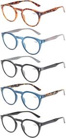 img 4 attached to Fashionable Large Round Reading Glasses: High-Quality 5 Pack with Spring Hinges for a Stylish Reading Experience