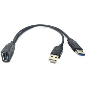 img 3 attached to 🖥️ Адаптер ANRANK USB 3.0 Female к двум USB Male с дополнительным питанием - черный